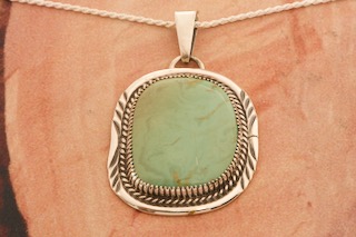 Genuine Manassa Turquoise Sterling Silver Pendant